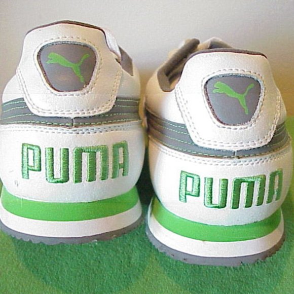 Puma White and Green Sneakers with Gray Details - Picture 3 of 8